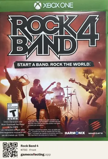 Rock Band 4 Xbox One, NTSC box front