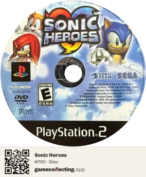 Sonic Heroes PlayStation 2, NTSC disc