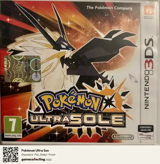 Pokémon Ultra Sun Nintendo 3DS, Italy box front