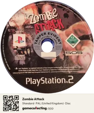 Zombie Attack PlayStation 2, PAL disc