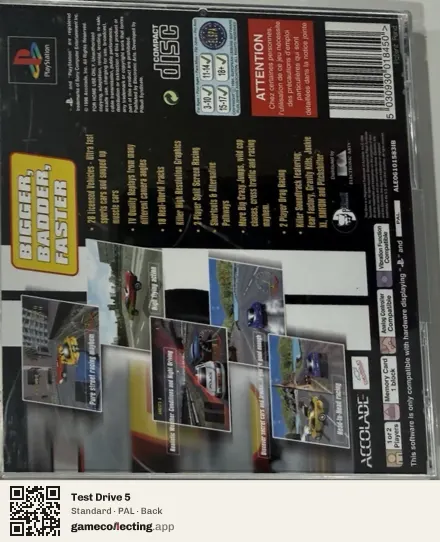 Test Drive 5 PlayStation, PAL box back