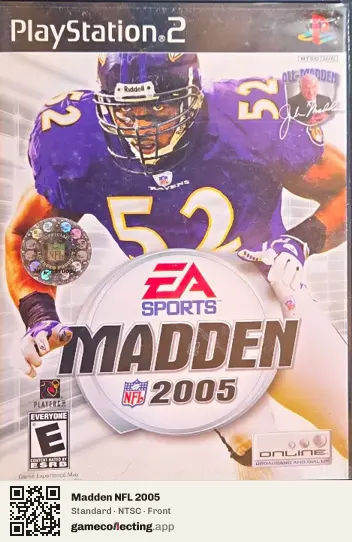 Madden NFL 2005 PlayStation 2, NTSC box front