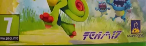 Yooka-Laylee, the PEGI square on its front