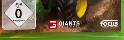 Farming Simulator 19, the USK square on its front