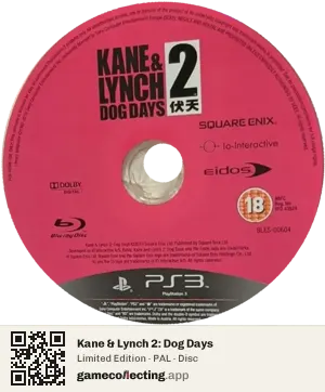 Kane & Lynch 2: Dog Days PlayStation 3, PAL disc