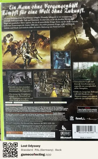 Lost Odyssey Xbox 360, Germany box back