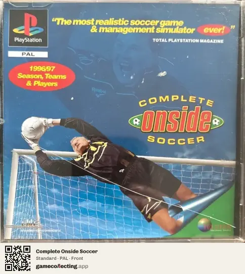 Complete Onside Soccer PlayStation, PAL box front