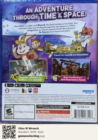 Clive 'N' Wrench PlayStation 5, NTSC box back