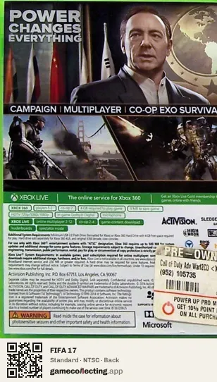 FIFA 17 Xbox 360, NTSC box back