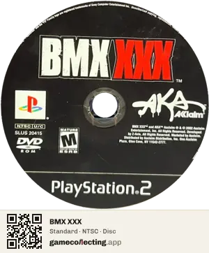 BMX XXX PlayStation 2, NTSC disc