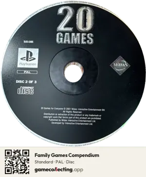 Family Games Compendium PlayStation, PAL disc