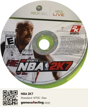 NBA 2K7 Xbox 360, NTSC disc