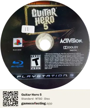 Guitar Hero 5 PlayStation 3, NTSC disc