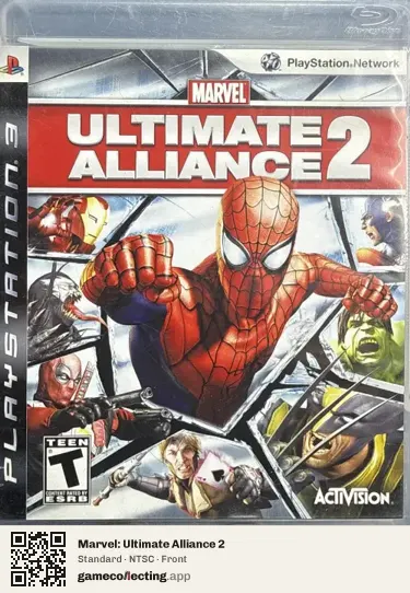 Marvel: Ultimate Alliance 2 PlayStation 3, NTSC box front