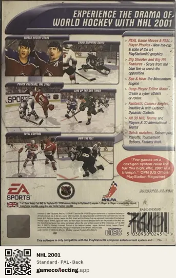 NHL 2001 PlayStation 2, PAL box back