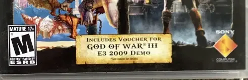God of War Collection, the ESRB box on its front