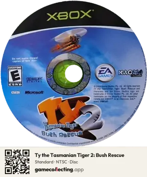 Ty the Tasmanian Tiger 2: Bush Rescue Xbox, NTSC disc