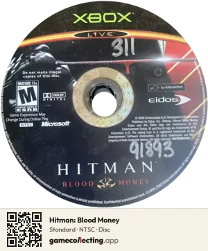 Hitman: Blood Money Xbox, NTSC disc