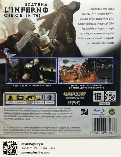 Devil May Cry 4 PlayStation 3, Italy box back