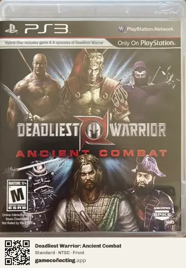 Deadliest Warrior: Ancient Combat PlayStation 3, NTSC box front