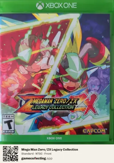 Mega Man Zero/ZX Legacy Collection Xbox One, NTSC box front