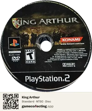 King Arthur PlayStation 2, NTSC disc