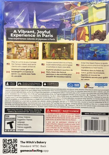 The Witch's Bakery PlayStation 5, NTSC box back