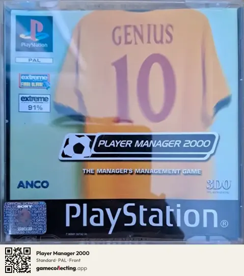 Player Manager 2000 PlayStation, PAL box front