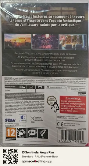 13 Sentinels: Aegis Rim Nintendo Switch, France box back