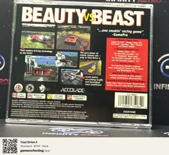 Test Drive 4 PlayStation, NTSC box back