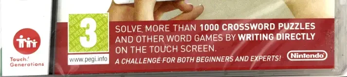 Crosswords DS, the PEGI square on its front