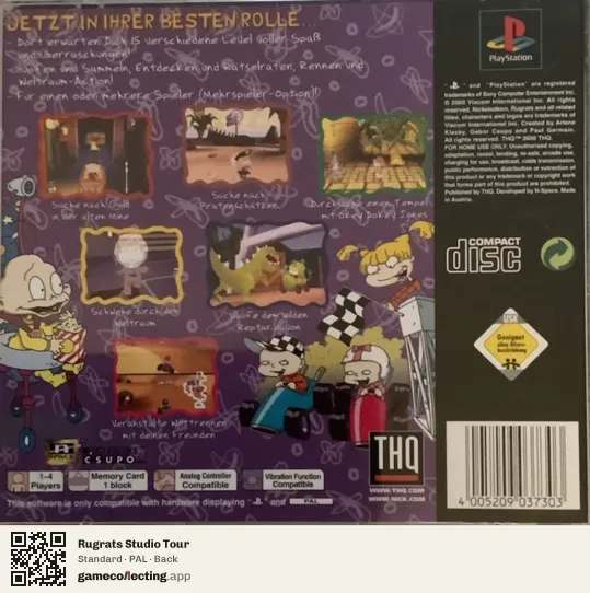 Rugrats Studio Tour PlayStation, PAL box back