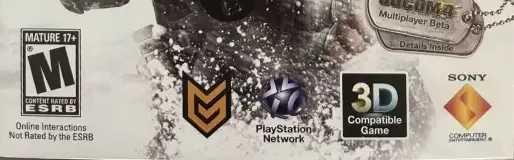Killzone 3, the ESRB box on its front