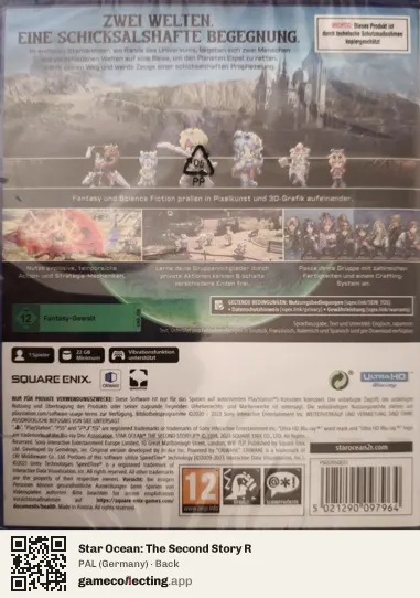 Star Ocean: The Second Story R PlayStation 5, Germany box back