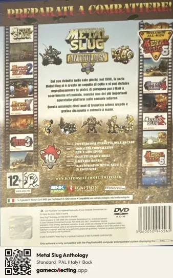 Metal Slug Anthology PlayStation 2, Italy box back