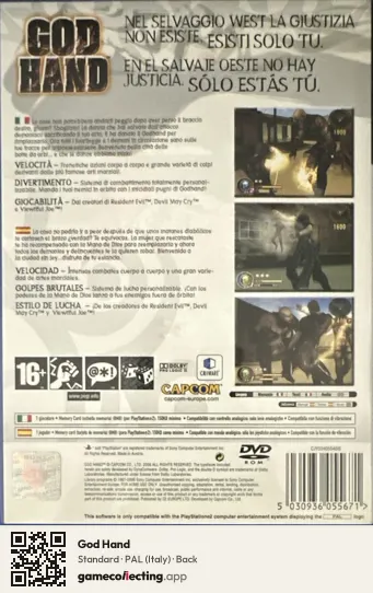 God Hand PlayStation 2, Italy box back