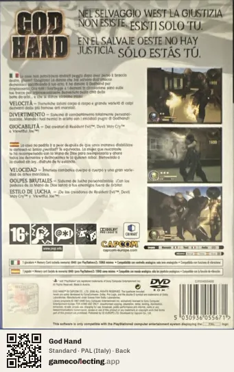 God Hand PlayStation 2, Italy box back