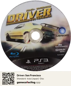 Driver: San Francisco PlayStation 3, Asia disc