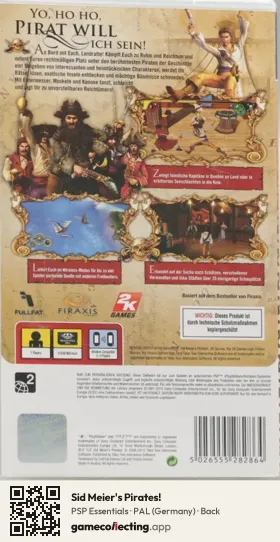 Sid Meier's Pirates! PlayStation Portable, Germany box back