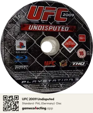 UFC 2009 Undisputed PlayStation 3, PAL disc
