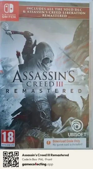 Assassin's Creed III Remastered Nintendo Switch, PAL box front