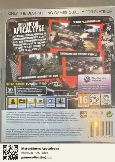 MotorStorm: Apocalypse PlayStation 3, PAL box back