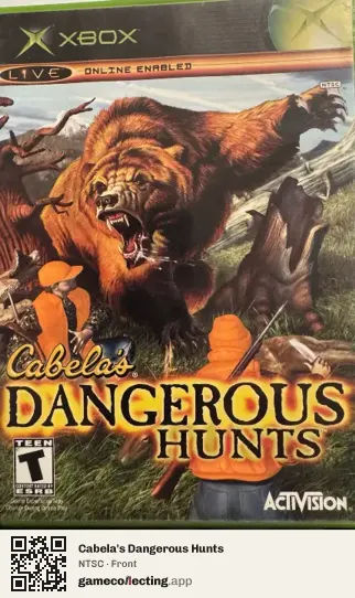 Cabela's Dangerous Hunts Xbox, NTSC box front