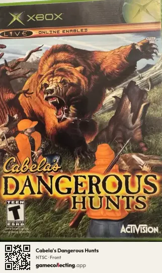 Cabela's Dangerous Hunts Xbox, NTSC box front