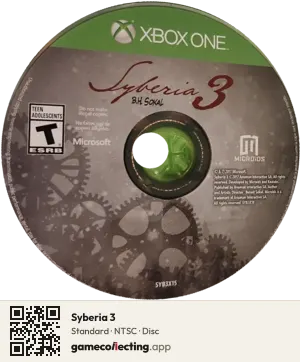 Syberia 3 Xbox One, NTSC disc