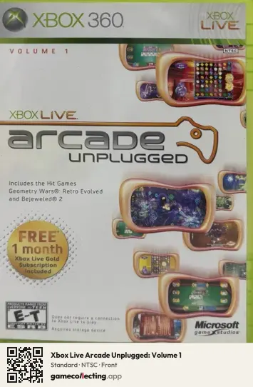 Xbox Live Arcade Unplugged: Volume 1 Xbox 360, NTSC box front
