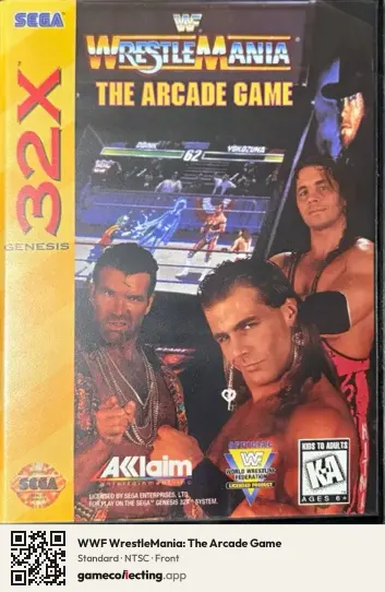 WWF WrestleMania: The Arcade Game Sega 32X, NTSC box front