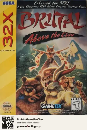 Brutal: Above the Claw Sega 32X, NTSC box front