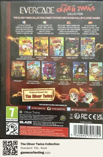 The Oliver Twins Collection Evercade, PAL box back