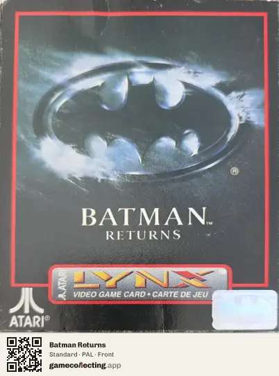 Batman Returns Atari Lynx, PAL box front